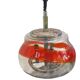 Vintage Murano glass pendant light with orange accent.