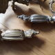 Pair of classic gold wall lamps