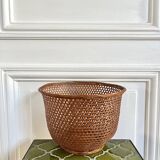 Wicker cane basket planter