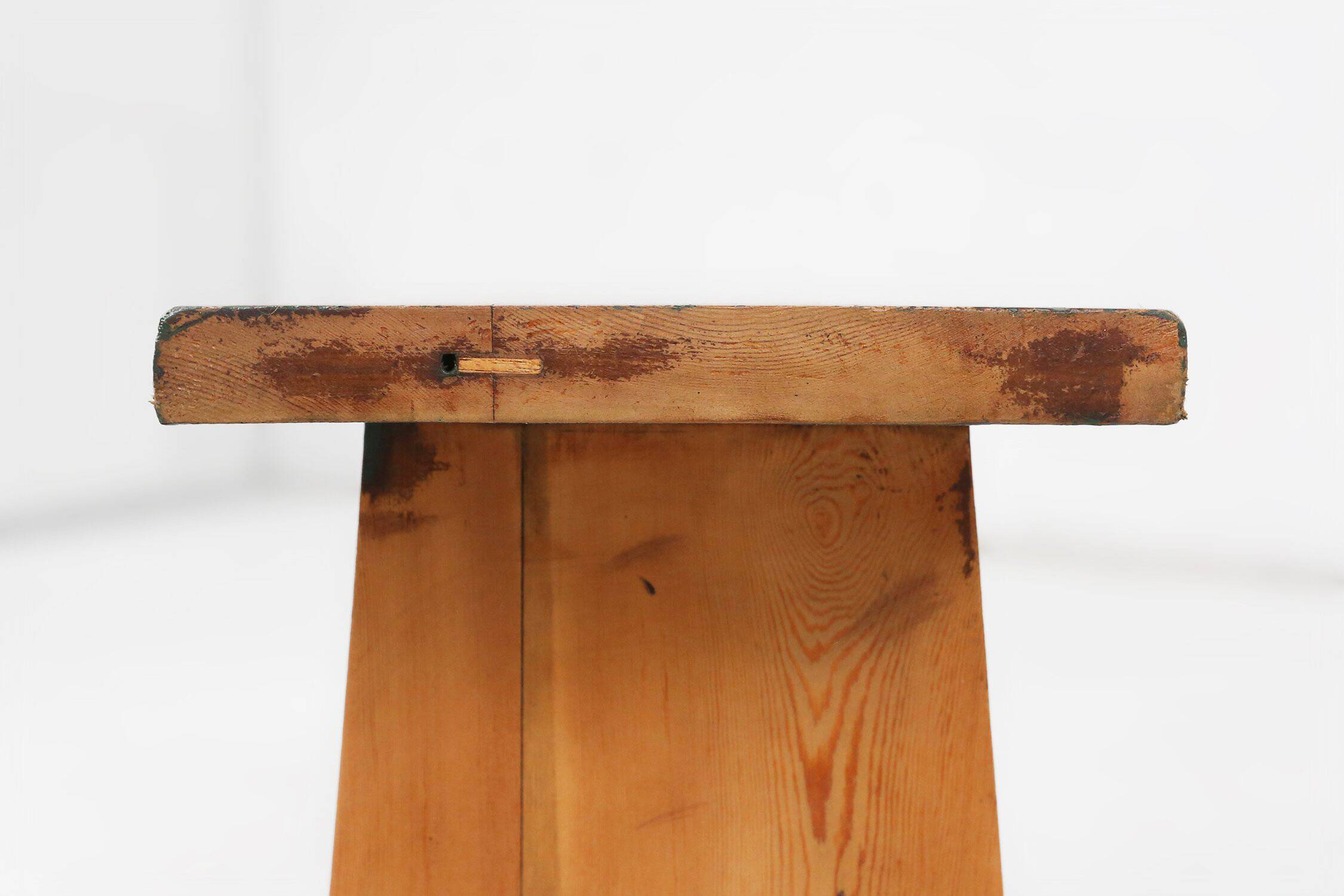 Mid-Century Rustic Wooden Bench, France, 1900s