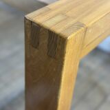 Extendable table in solid oiled elm by maison regain 1970