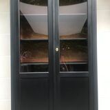 Showcase cabinet of curiosities black and wood