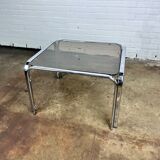 Coffee table with smoke glass & chrome frame