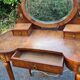 Louis XVI style kidney dressing table in veneer wood and bramble veneer