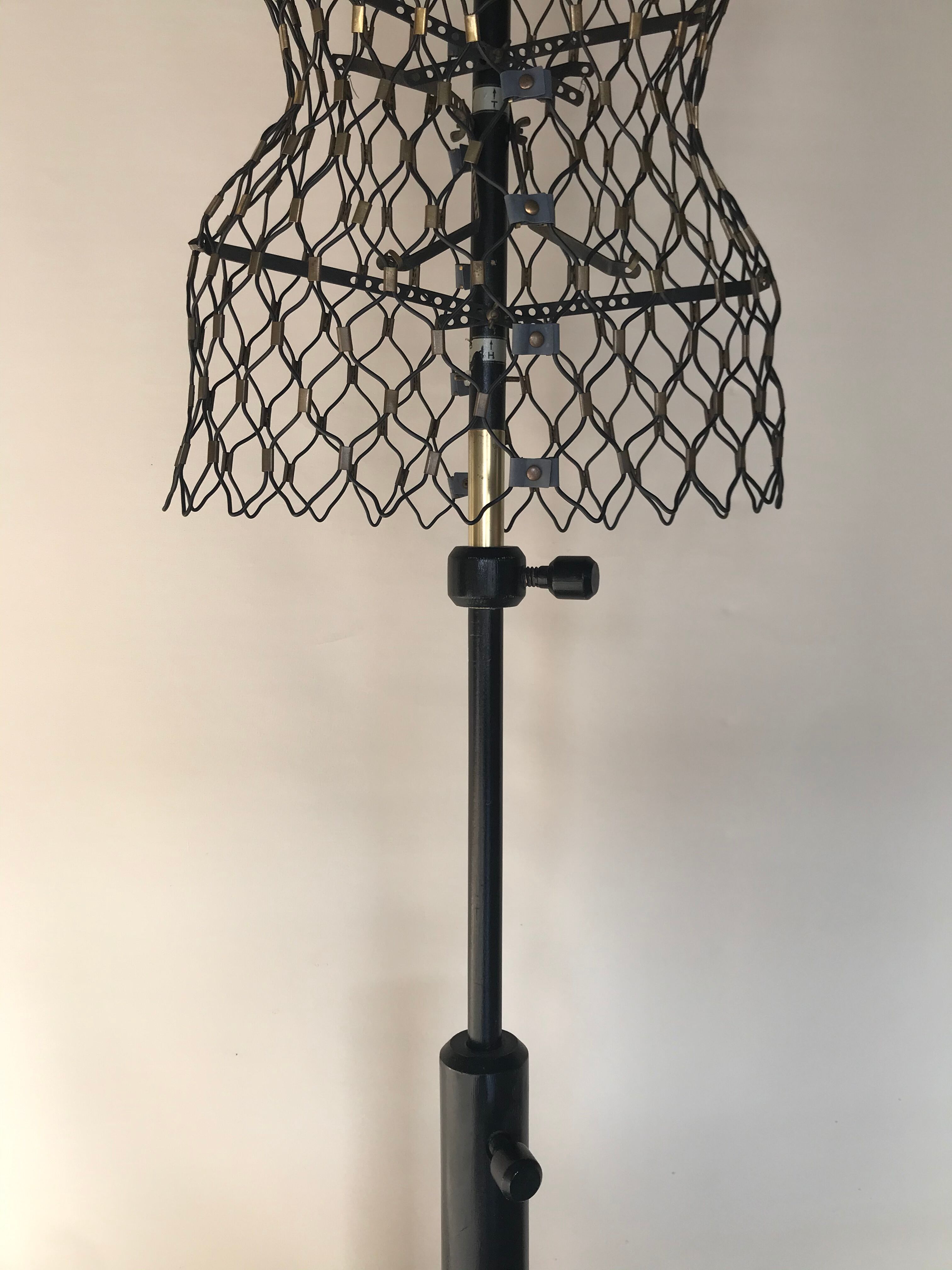 Mannequin buste couturière tripode Idéal métal et bois vintage 50