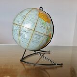 World map, terrestrial globe, Girard & Barrère edition, 1960s-70s