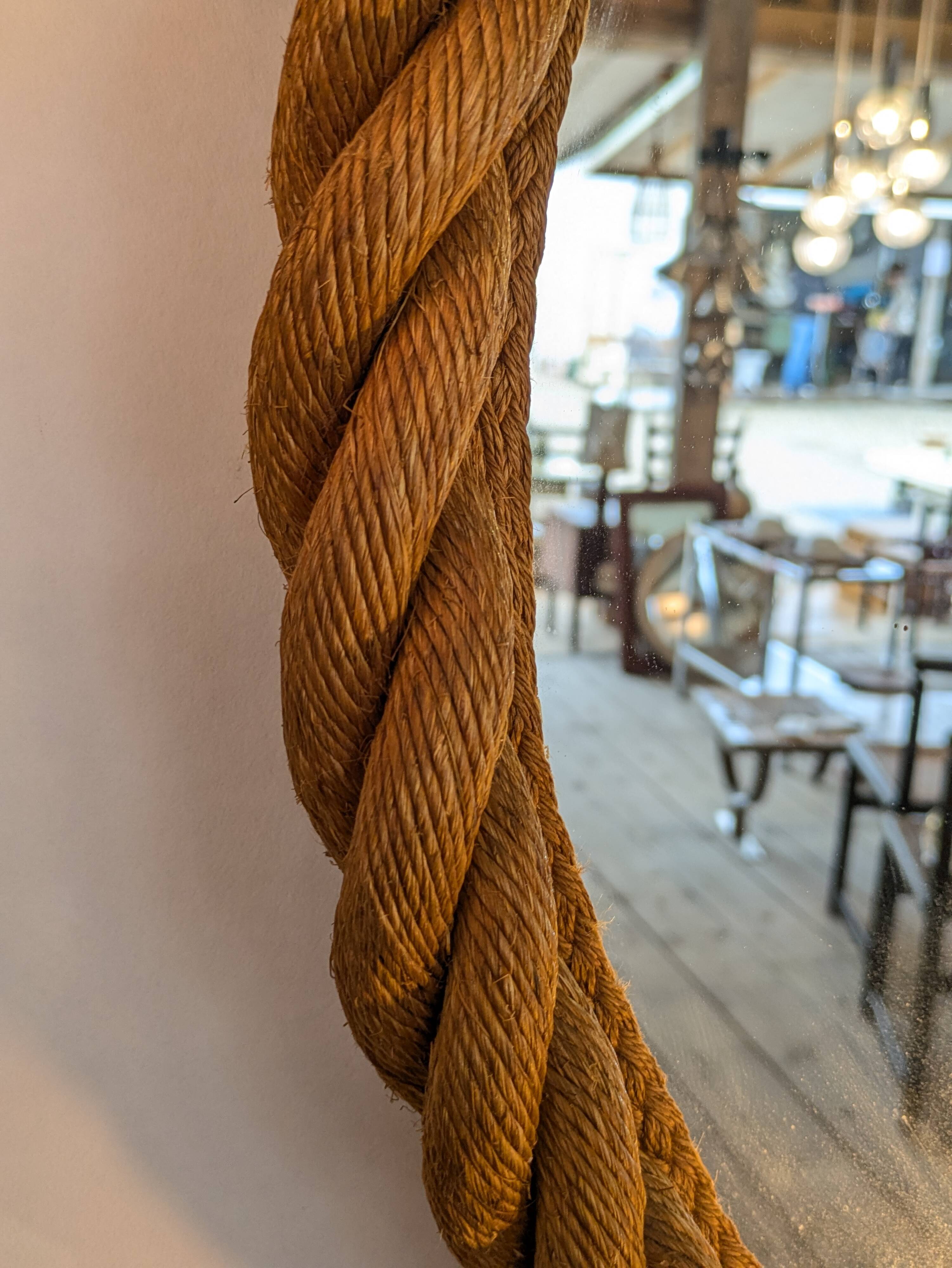Pair of rope mirrors by Audoux Minet from the 1950s/60s.