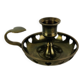 Golden brass candlestick "hearts", vintage
