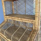 Vintage rattan bookcase
