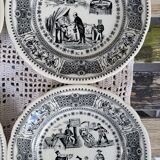 Set of 6 dessert plates "rébus" in Gien earthenware