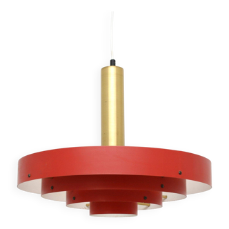 Red Scandinavian lamp, Denmark 1960s