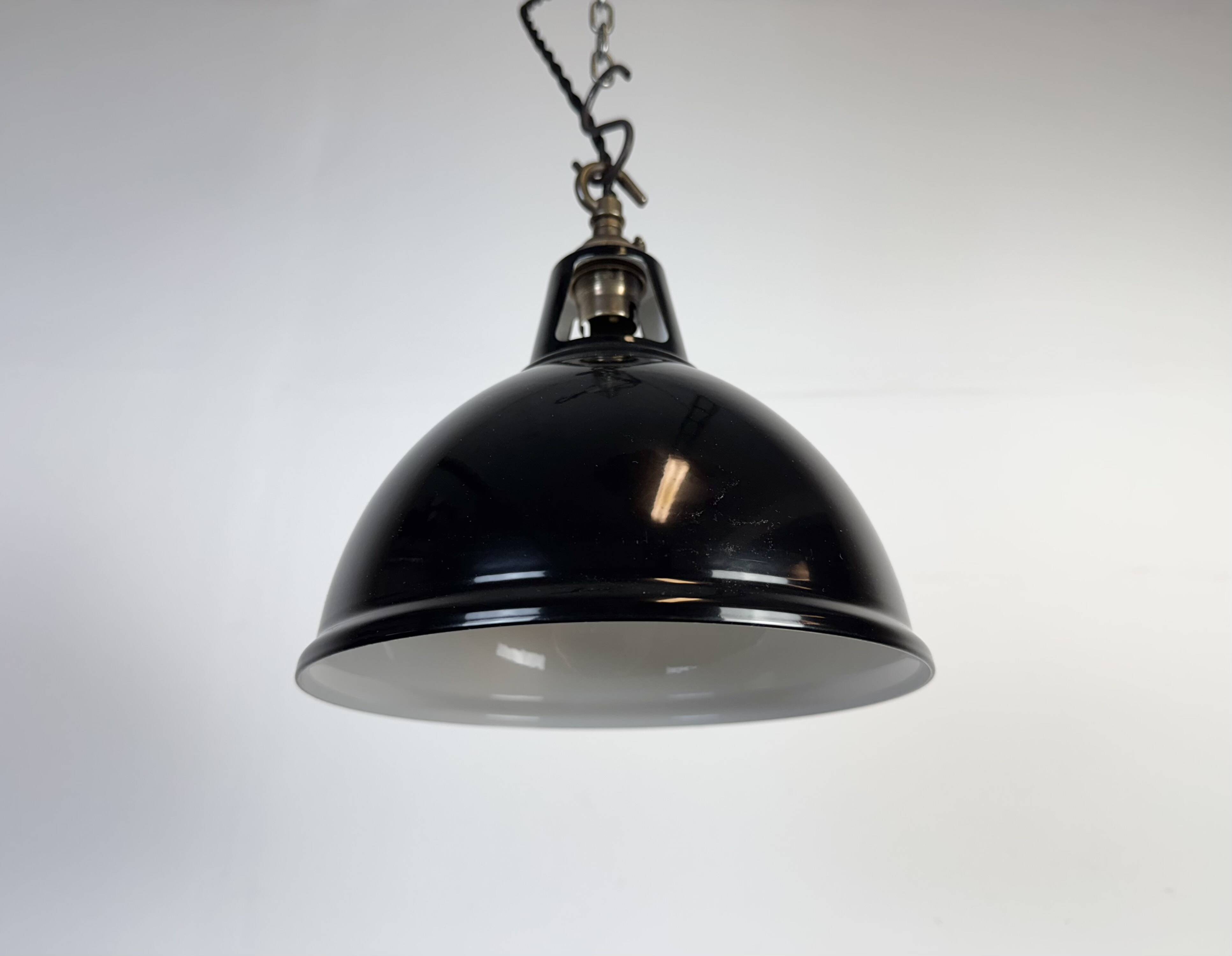 Vintage Industrial Black Painted Pendant Lamp