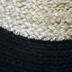 Tapis jute et coton rond noir beige 70 cm