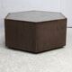 Space age table, hexagonal. Wood, velvet and smoked mirror. Circa 1970