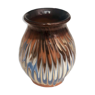 Vase vintage en céramique motif flamboyant