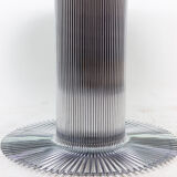 Gastone Rinaldi, Round table in chromed metal and smoked glass, 1970s