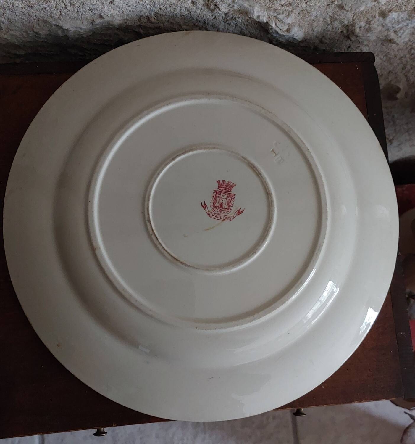 Gien opaque porcelain dish, Chardons service