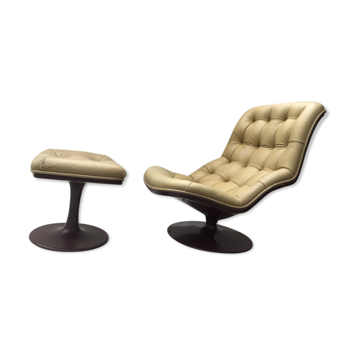 Fauteuil + ottoman Georges van Rijck pour Beaufort, 1970