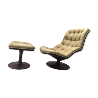 Fauteuil + ottoman Georges van Rijck pour Beaufort, 1970