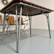 Vintage folding garden set table 4 chairs wood and metal 1960