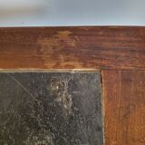 Brutalist coffee table wood and slate