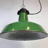 Industrial Green Enamel Factory Pendant Lamp, 1960s