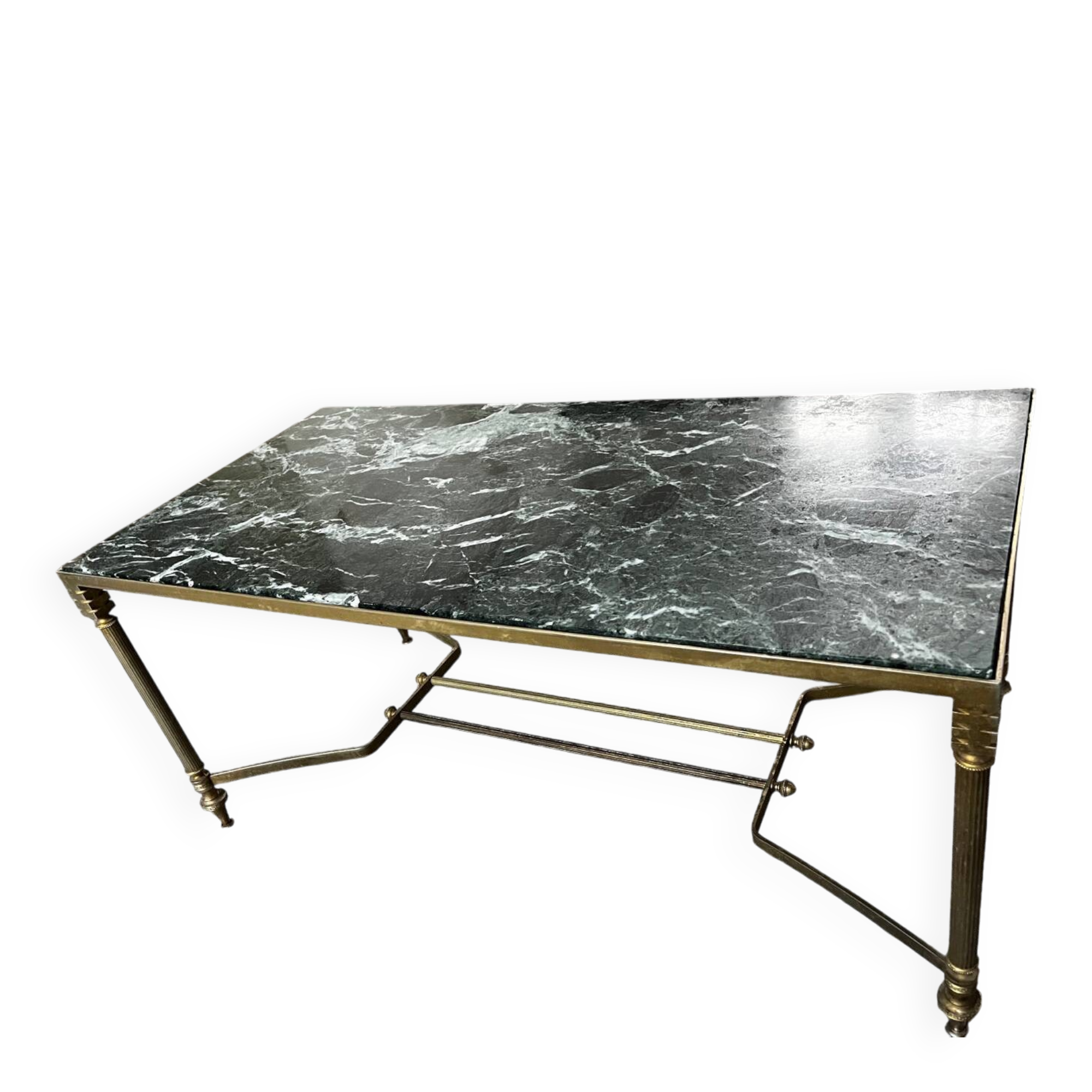 Art Deco coffee table in green marble – An elegant and refined piece.