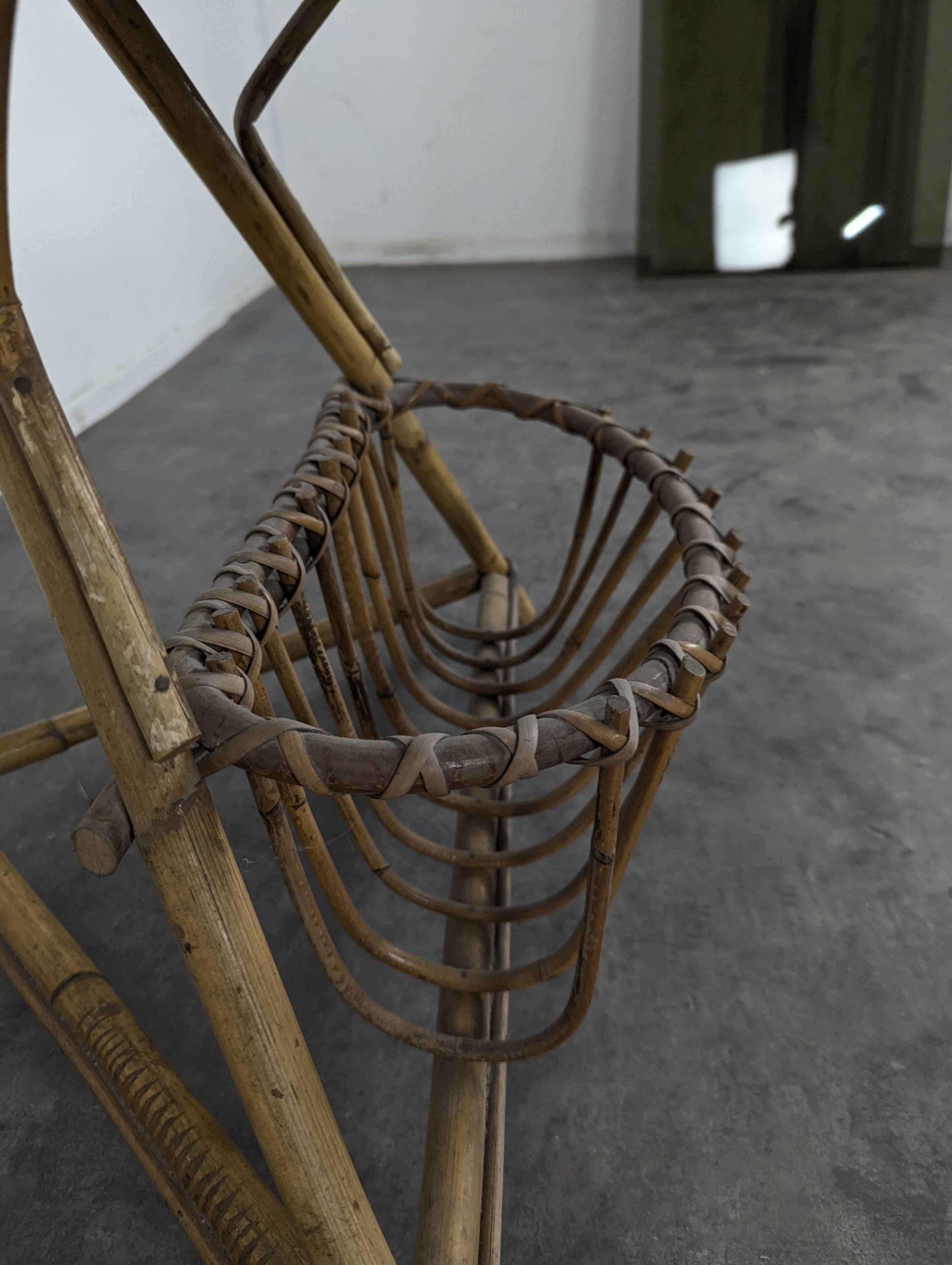 Bamboo and rattan floor lamp