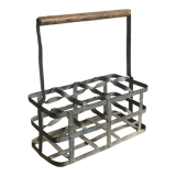 8-hole bottle holder, zinc and wood