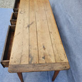 Old farmhouse table 248 cm and its two benches