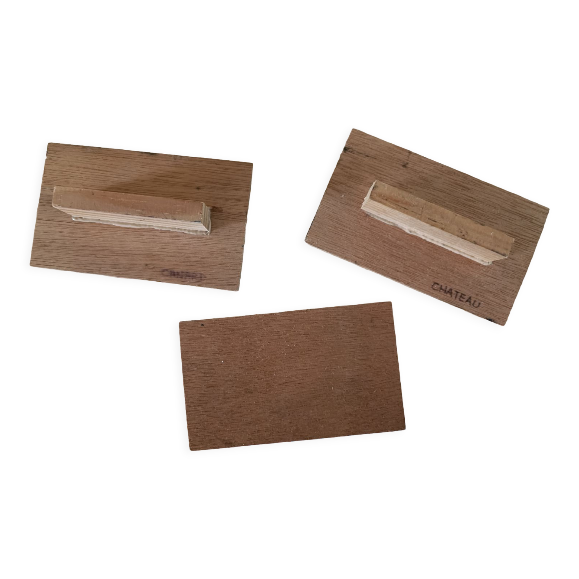 3 vintage wooden stamps