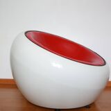 Fauteuil boule trendy lounge pivotant blanc rouge