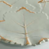 Art Deco Pistachio and Gold Leaf Plates Viloca Paris Caffarelli