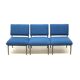 Vintage blue 3-seater sofa/set of 3 armchairs from the 1970s