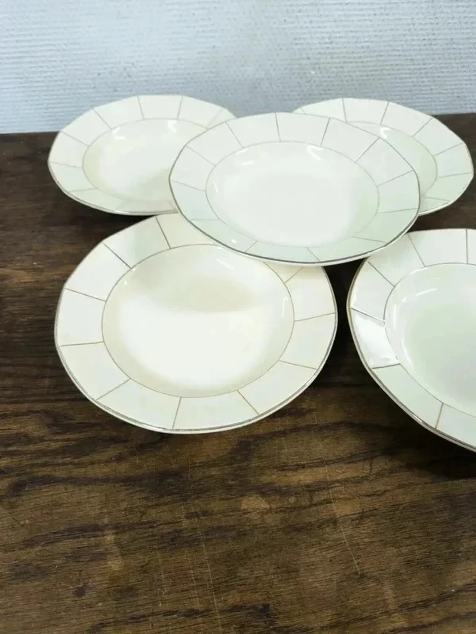 Set of 5 vintage Sarreguemines deep plates (Decor 5094) - Ø 23 cm