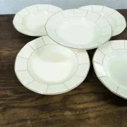 Set of 5 vintage Sarreguemines deep plates (Decor 5094) - Ø 23 cm