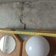 Geometric chrome and wood wall light