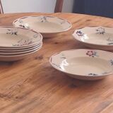 Set of 8 deep plates K and G Lunéville model "Evreux"
