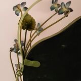 Vintage Tole Mirror with Flowers, circa 1970s