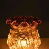 Vintage table lamp in Swedish coloured glass, glass table lamp.