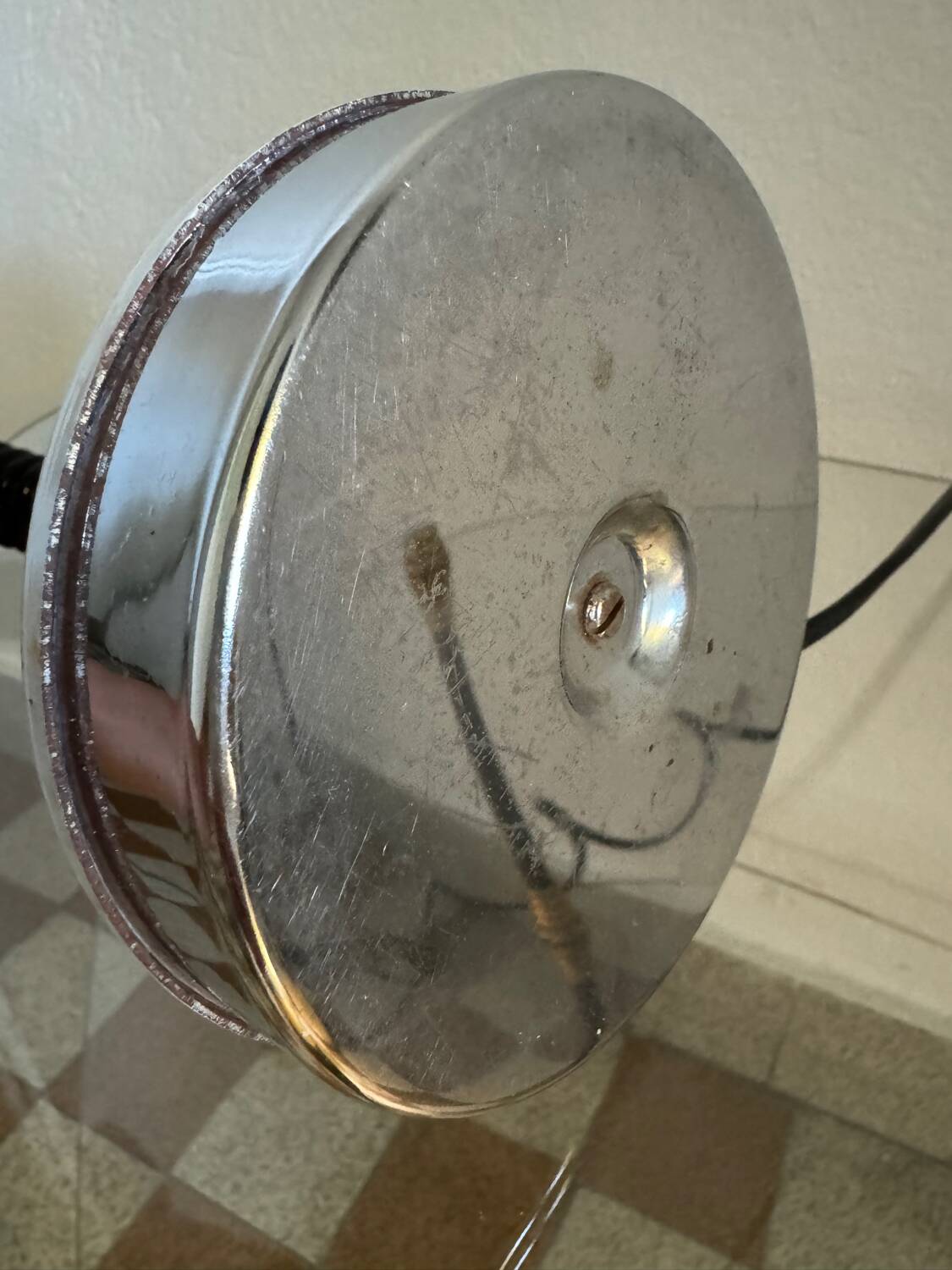 Lampe de bureau Eyeball blanche années 70