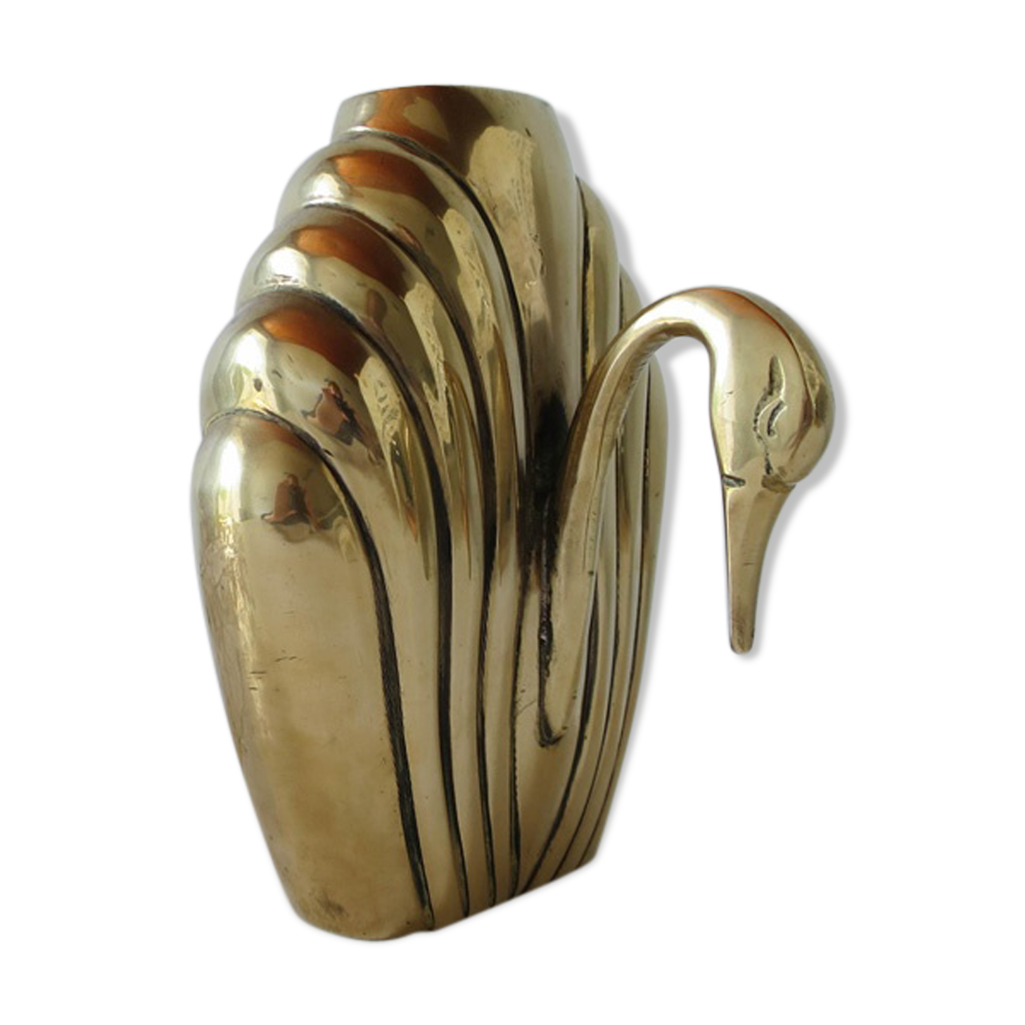 Brass Swan wall vase