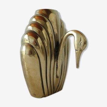 Brass Swan wall vase