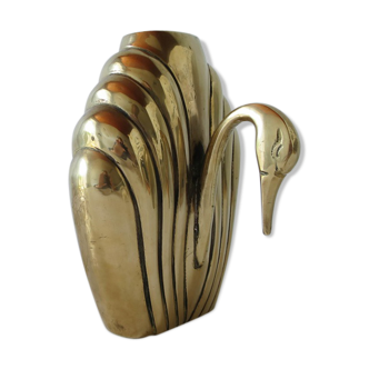 Brass Swan wall vase