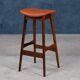 Mid-Century Bar Stools in Rosewood and Leather by Erik Buch for Dyrlund, Set of 4