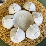 Fine porcelain Limoges enamel Viezon A.B 6 cups and under cups