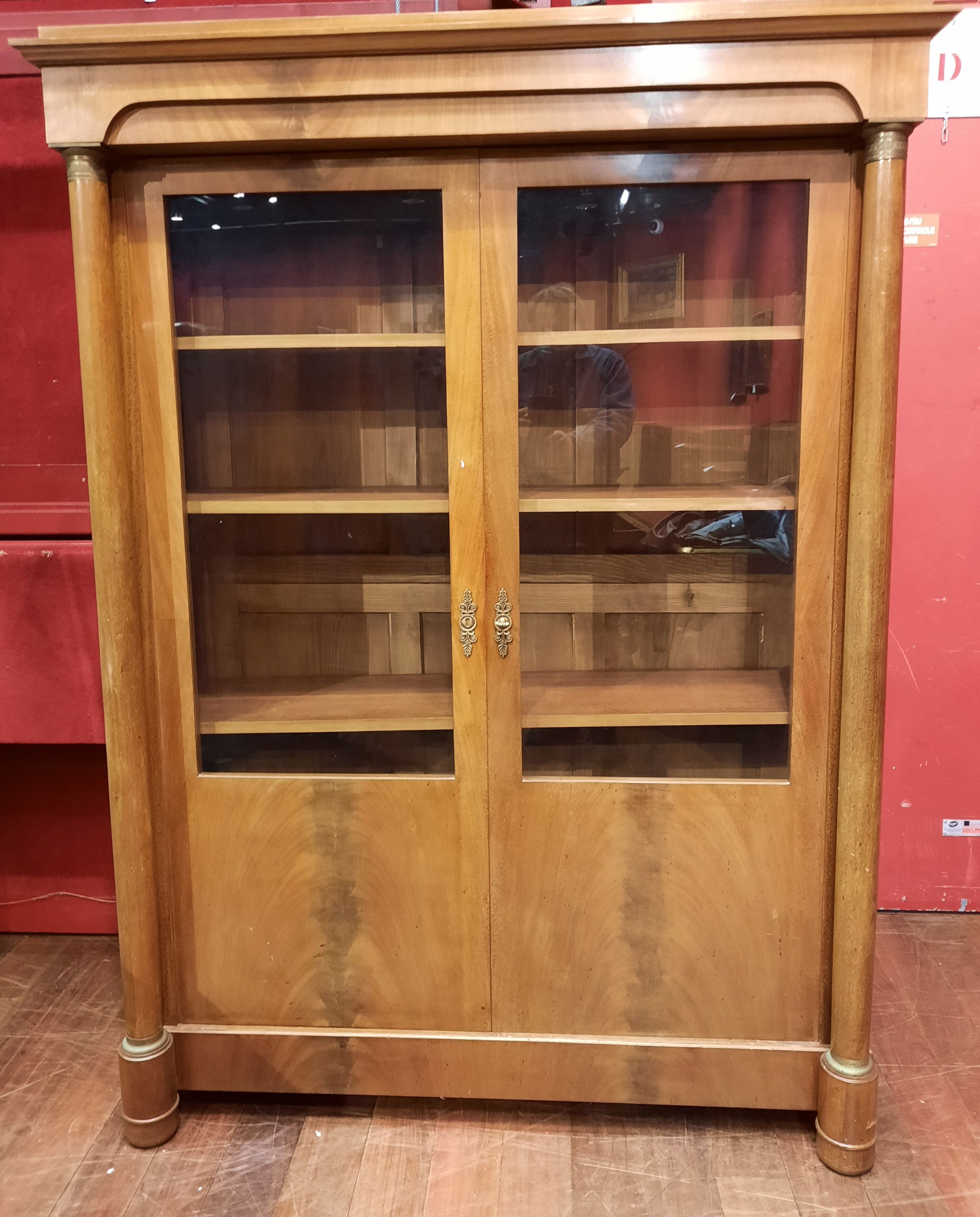 2-door mahogany empire style showcase