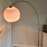 Floor lamp design Lampshade White / chrome and marble