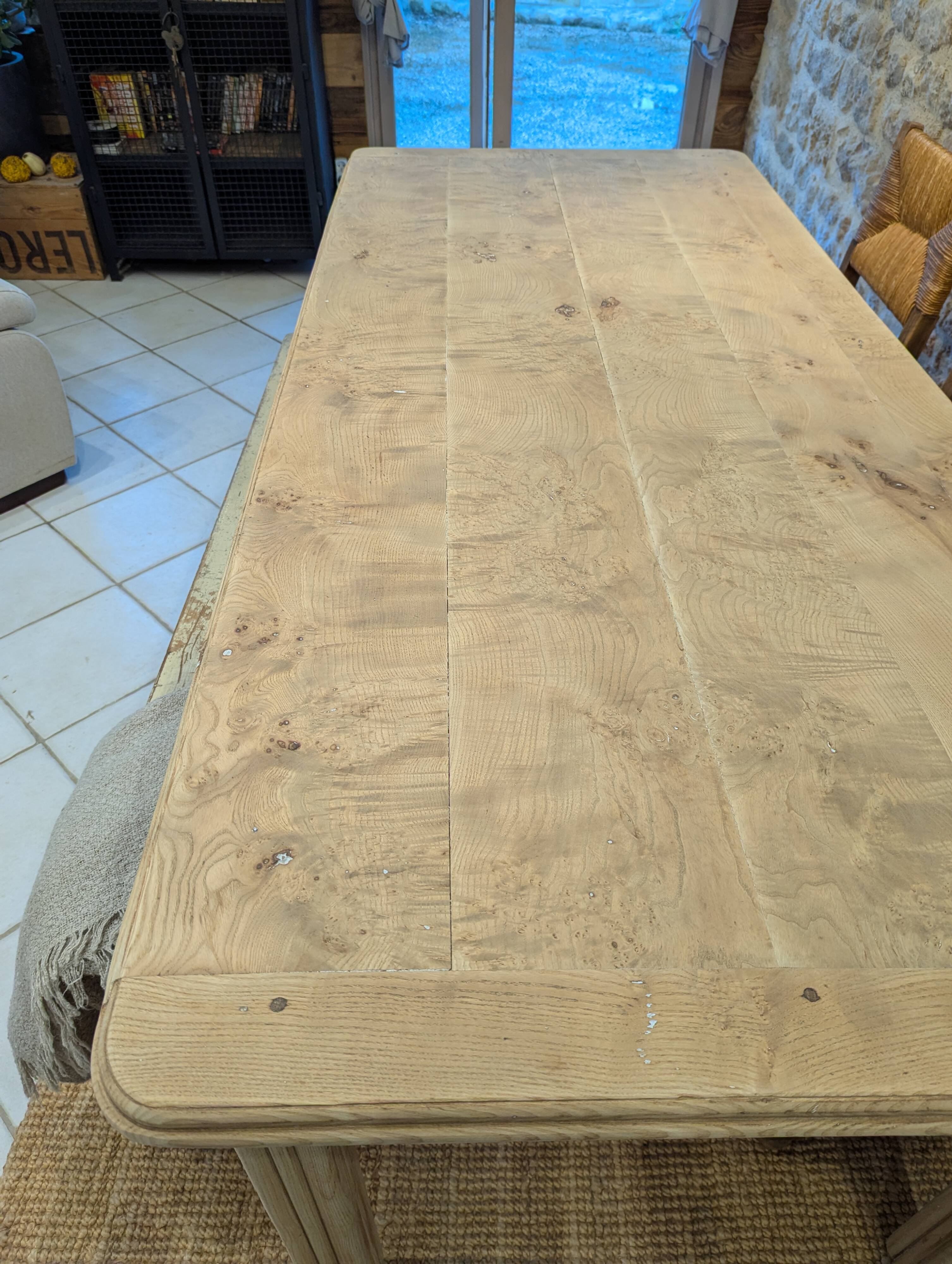 Old farmhouse table in elm