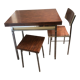 Formica table with chair and imitation rosewood stool